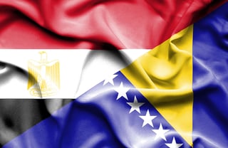 Egypt and Bosnia and Herzegovina flags together