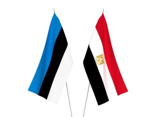 Estonian and Egyptian flags together
