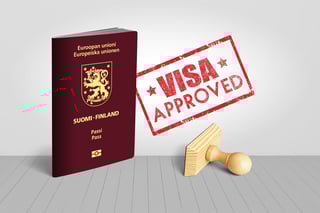 Finland Passport With Visa Approved Wooden Stamp For Travel