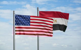 Flags of the USA and Egypt