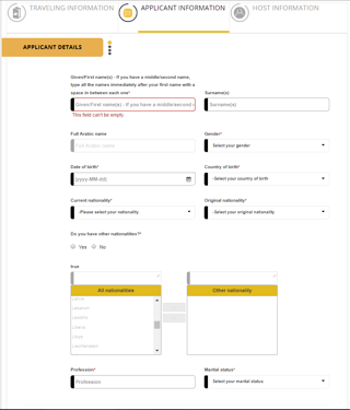 Applicant Information