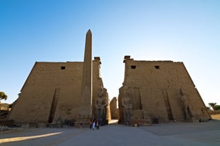 The Entrance Of Luxor Temple At Dawn