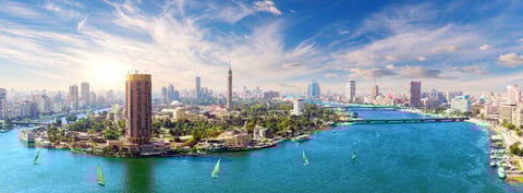 Cairo Skyline Along the Nile River