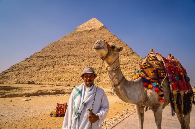 Cairo Egypt October 2020 A Local Vendor With His Camel
