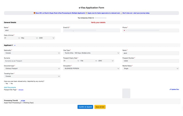 Egypt Evisa Application Submit And Preview