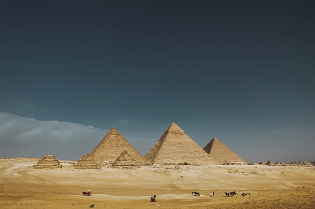 Egyptian Pyramids In Giza Desert