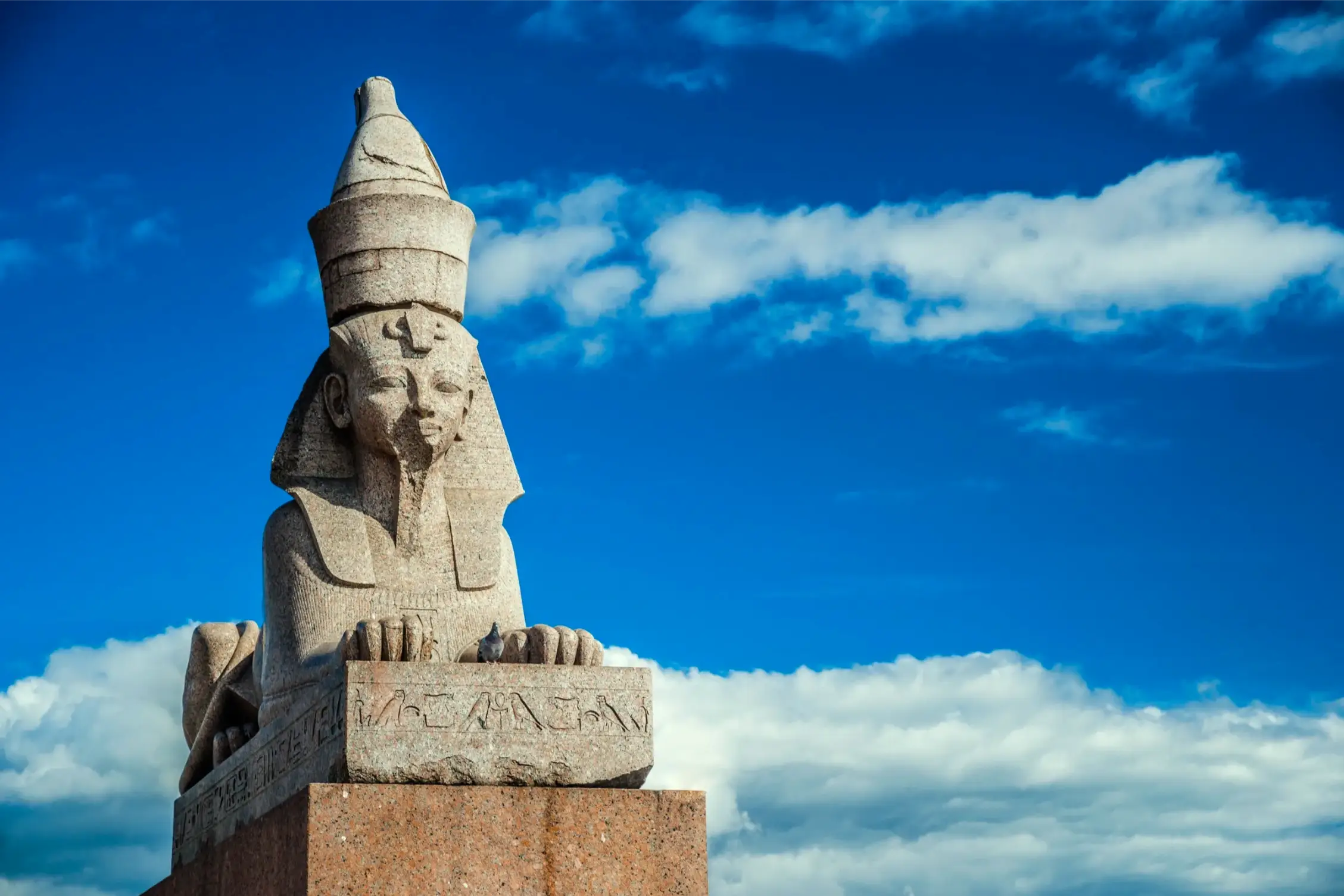 authentic antique egyptian sphynx in cairo egypt