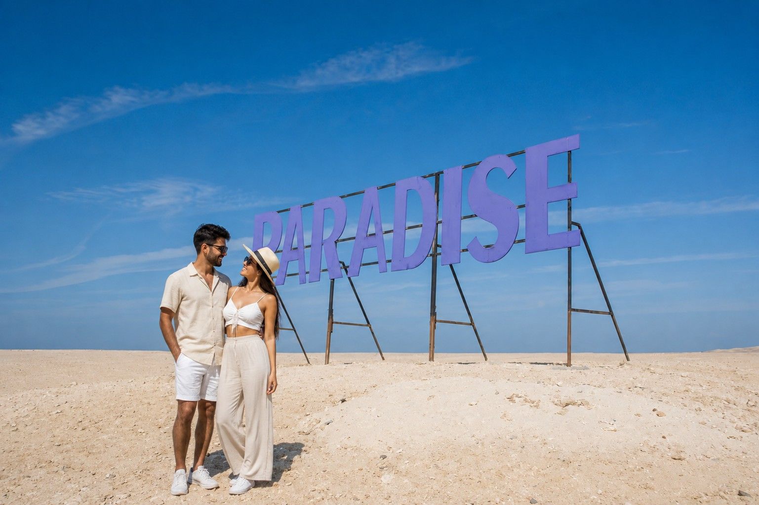 Couple Enjoying Paradise Island