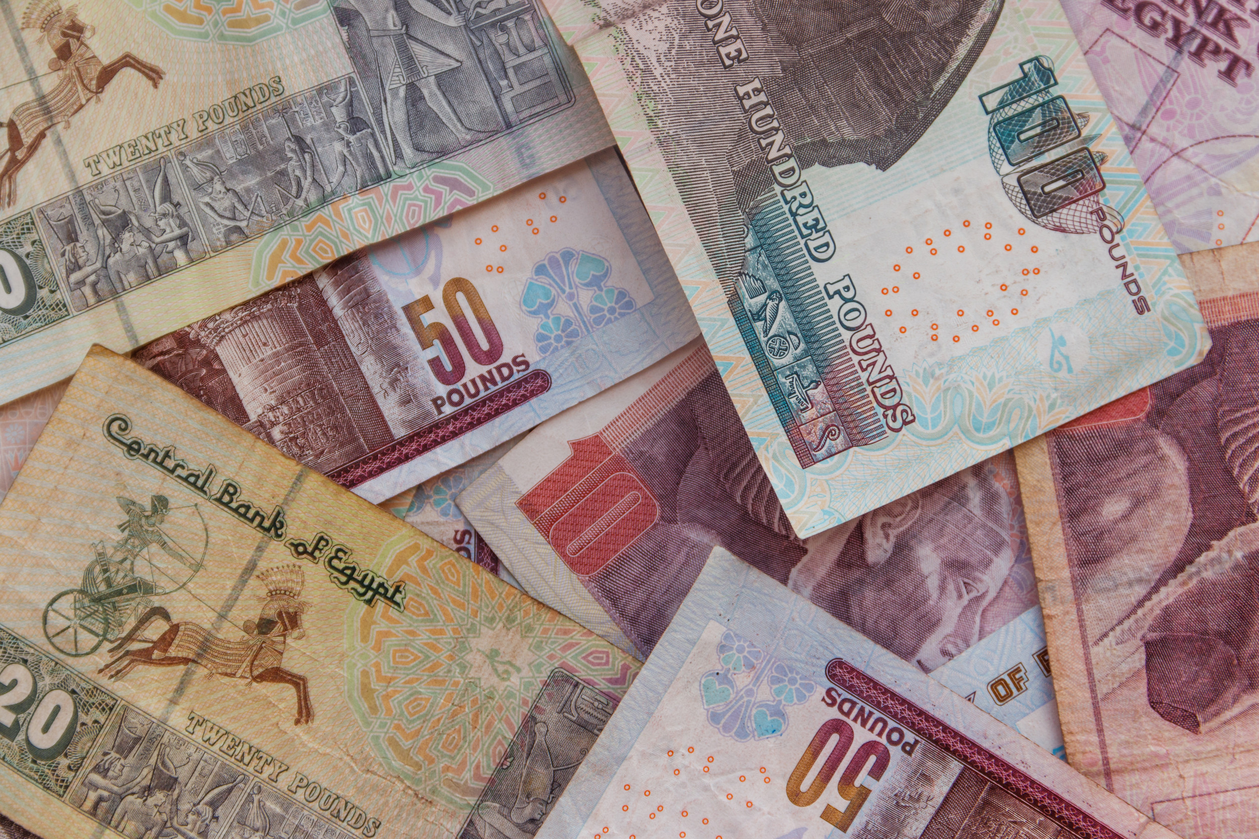 Egyptian pounds banknotes