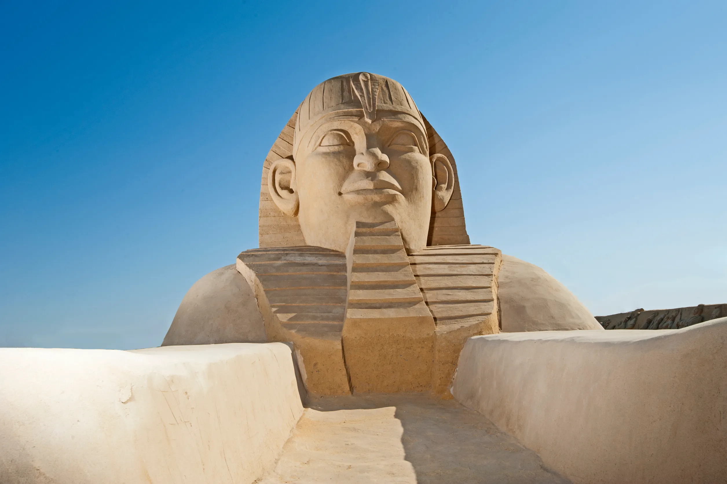 great egyptian sphinx at sand city theme park
