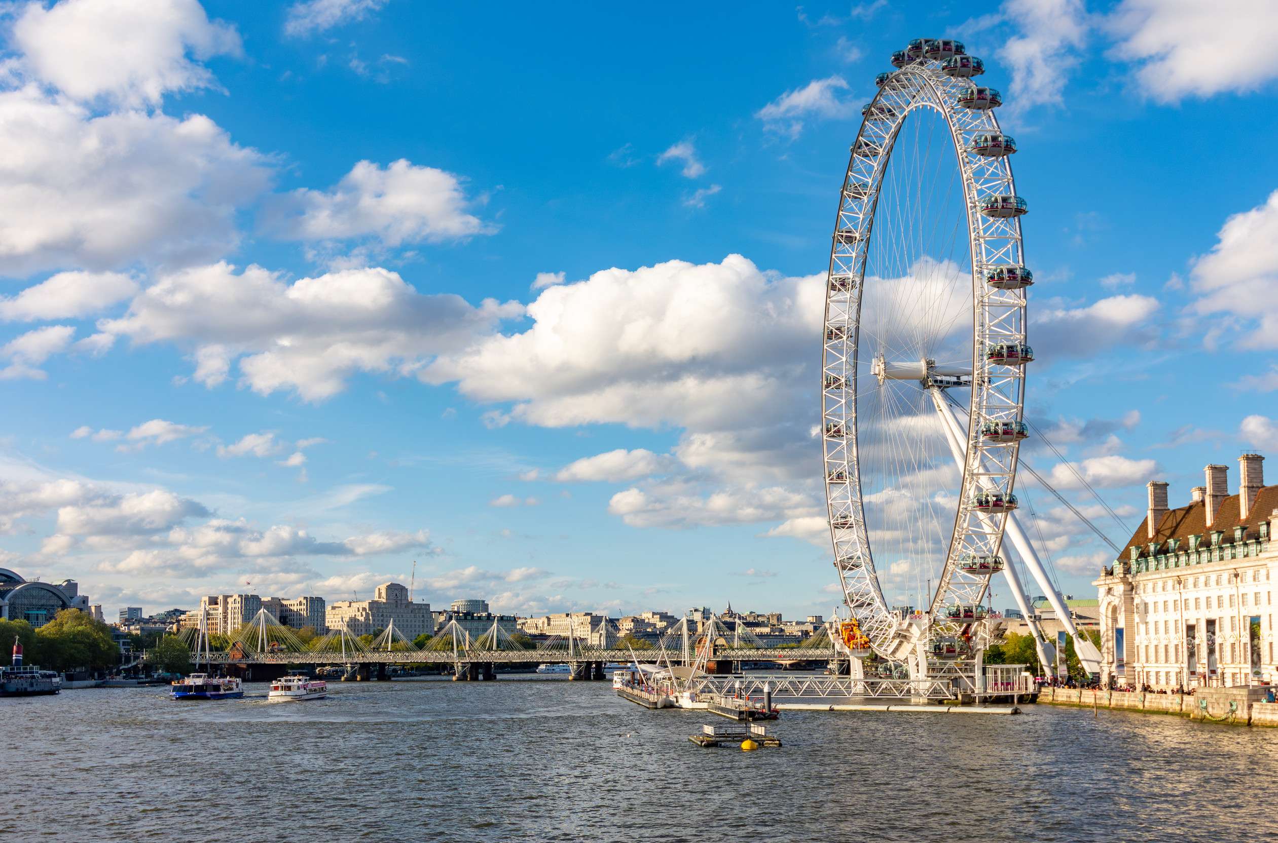 London Eye on Thames river