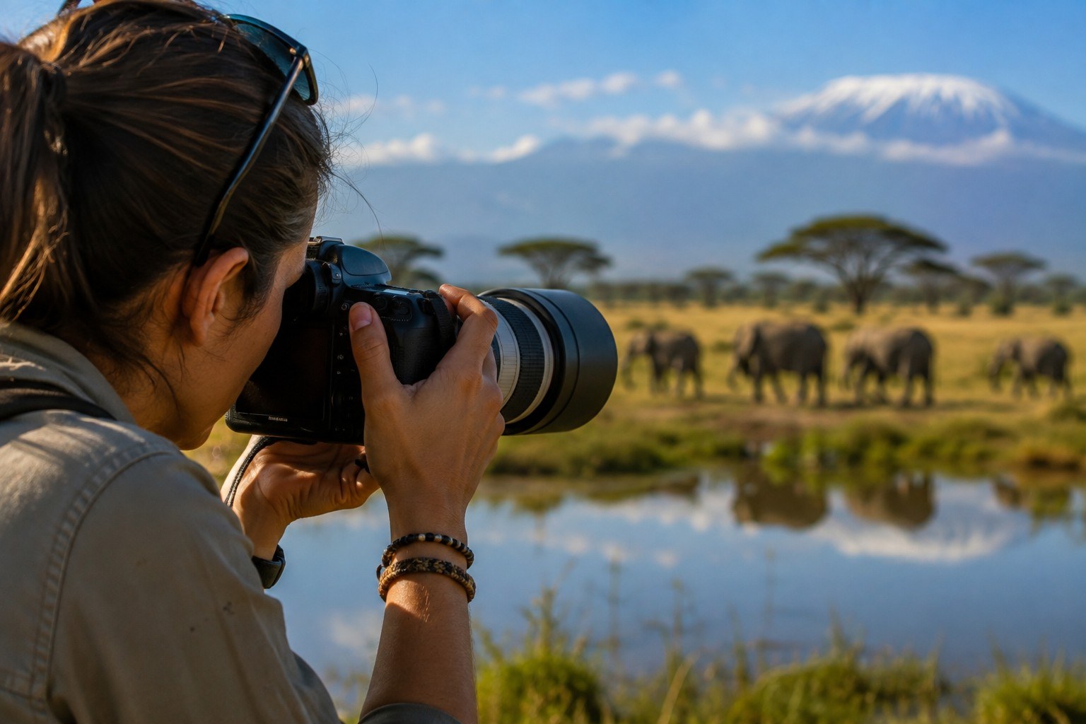 Photographer Capturing The Amboseli Scenic Landscape