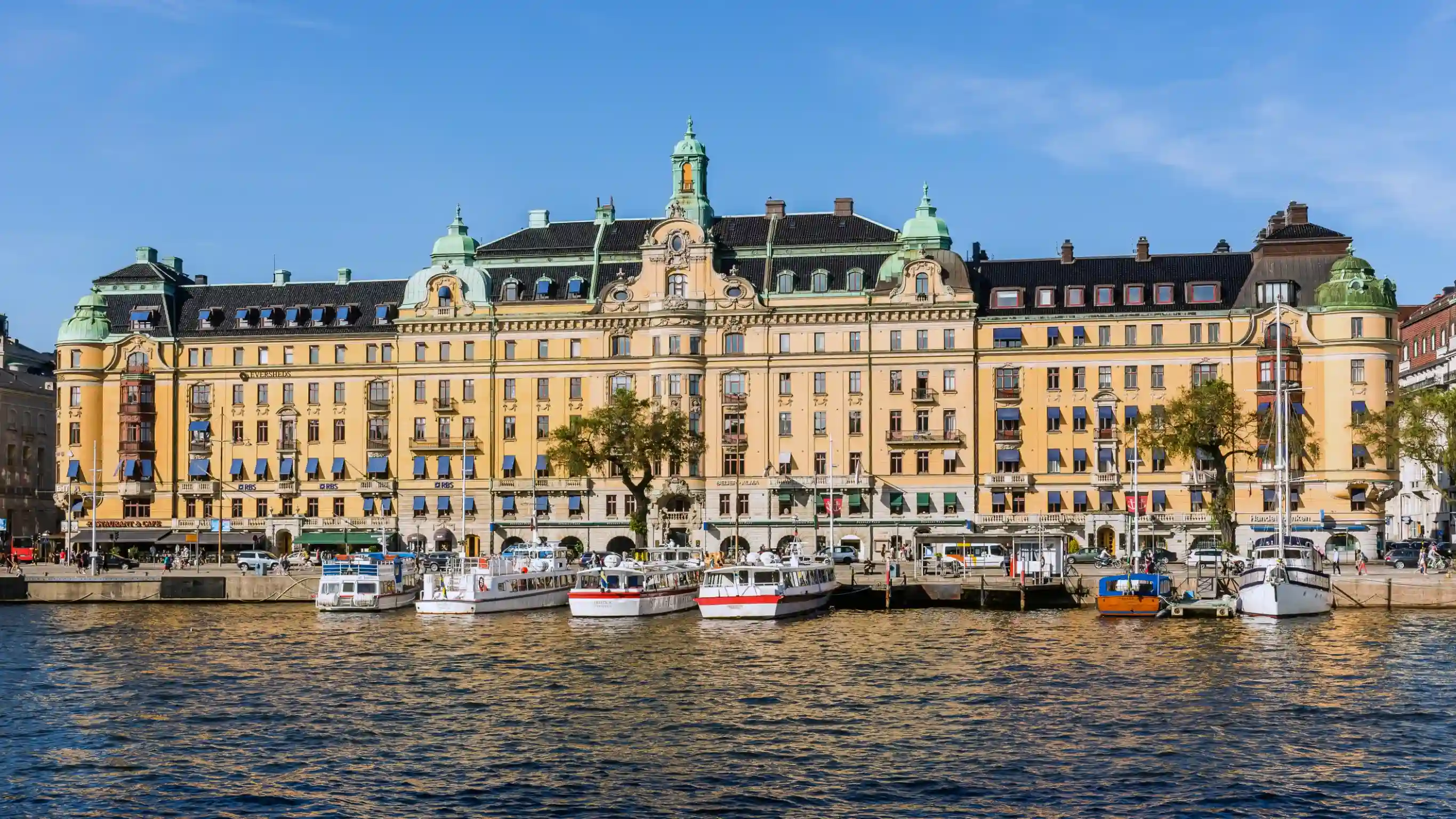 scenes from strandvagen a boulevard in ostermalm