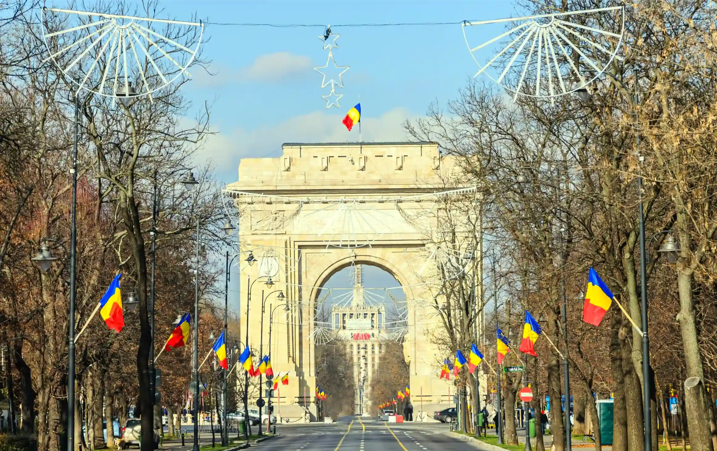 the arch of triumph arcul de triumf in bucharest romania