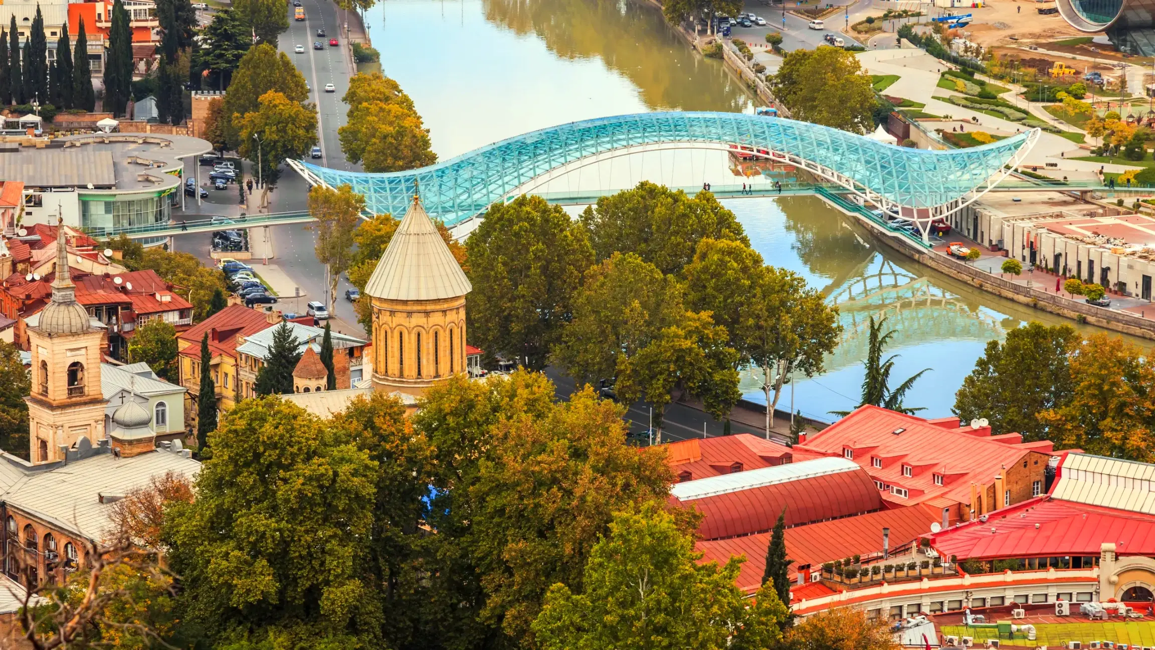 the bridge of peace in tbilisi georgia