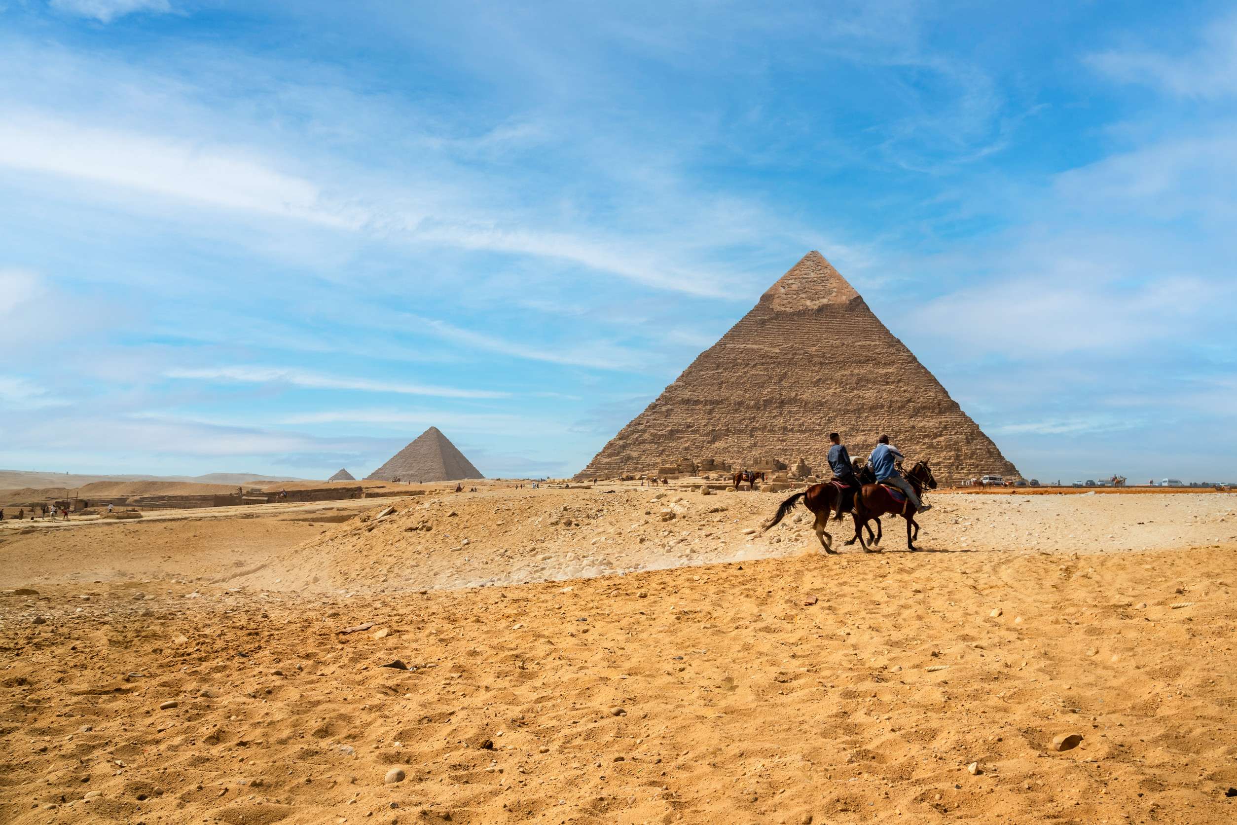 The Pyramids of Khafren and Cheops in Giza