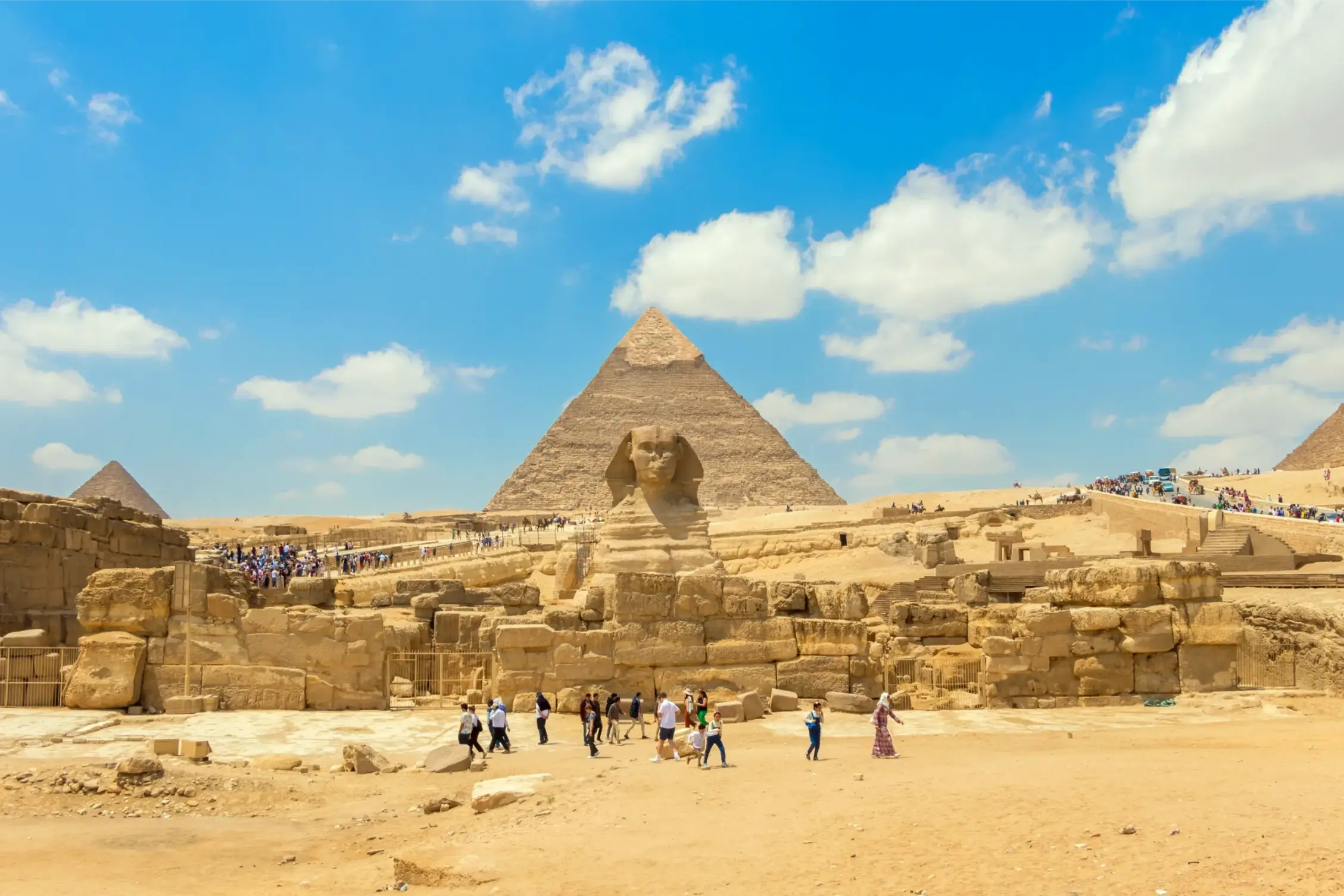 the world famous giza pyramids in cairo egypt