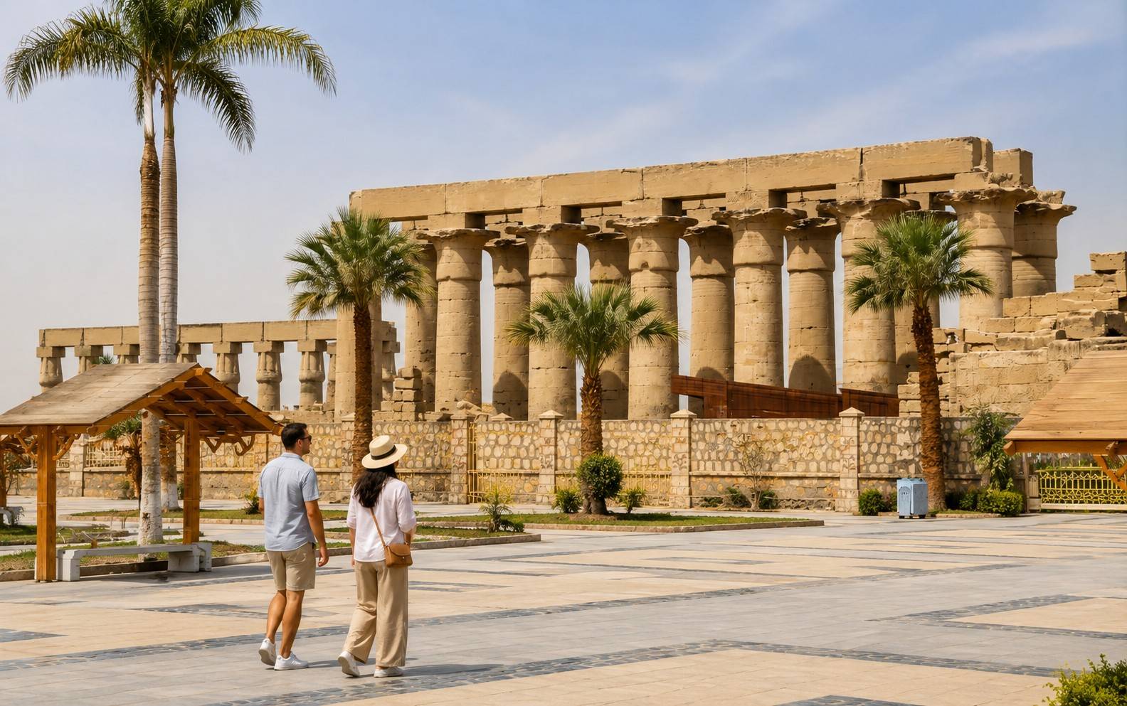 Tourists Exploring Luxor Temple Egypt