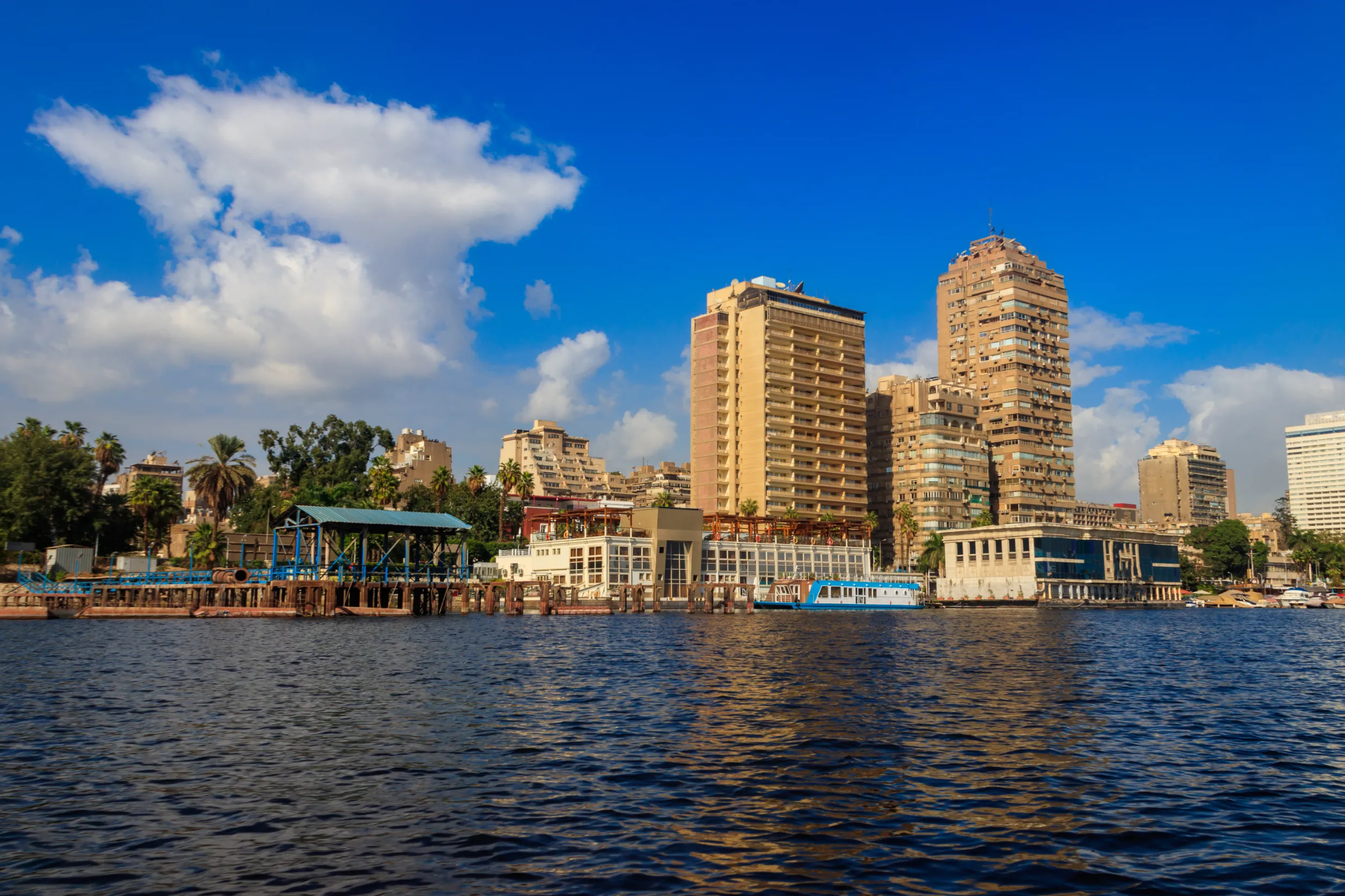 view of cairo city nile river in egypt