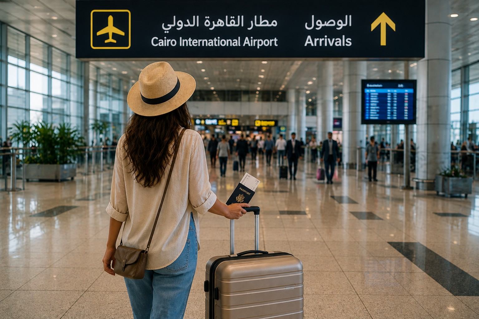 Woman Arriving At Cairo International Airport